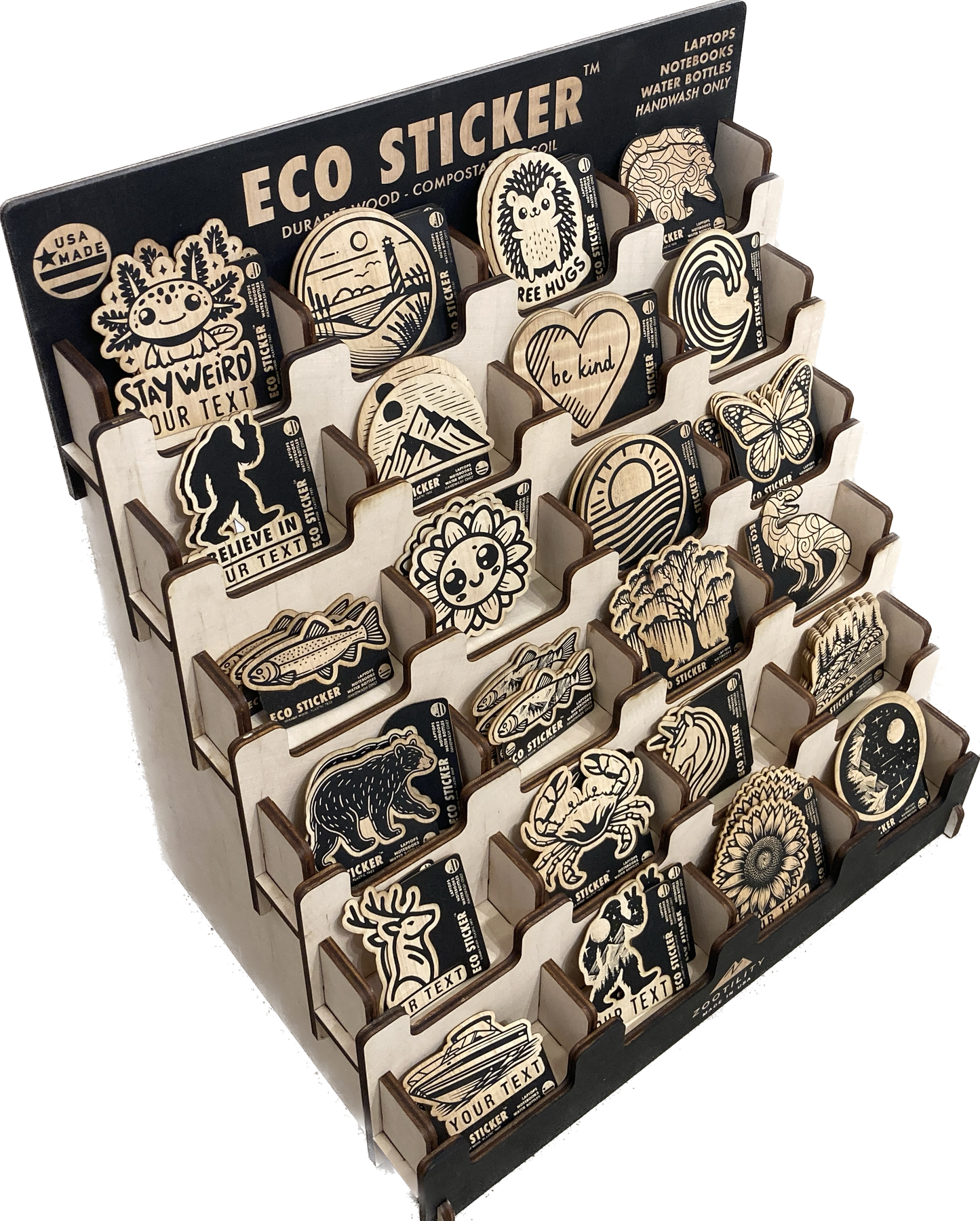 Eco Sticker Tiered Display