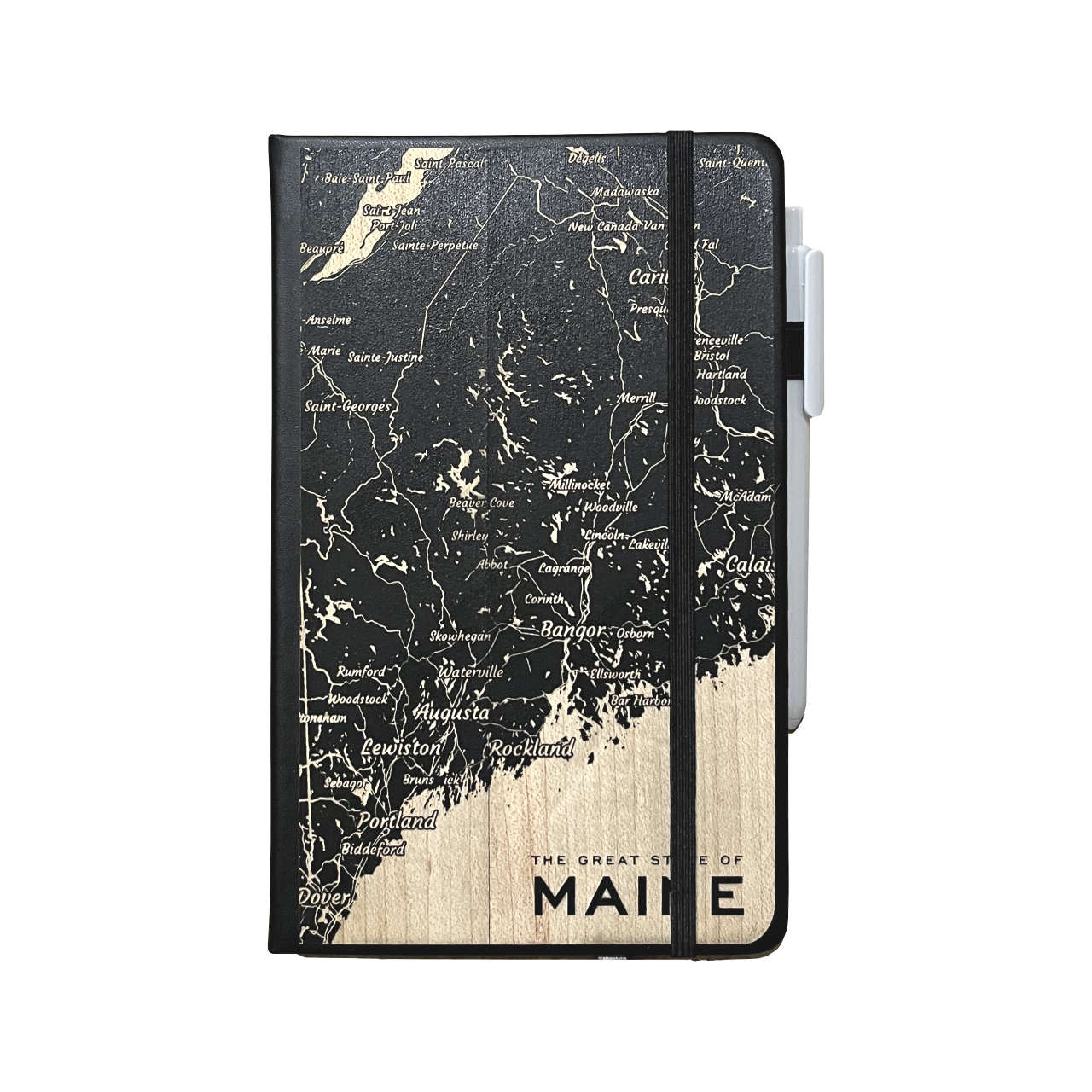 Custom Map Wooden Journal