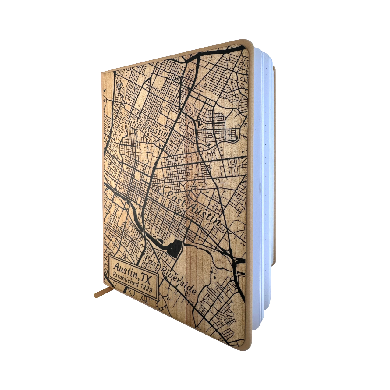 Custom Map Wooden Journal