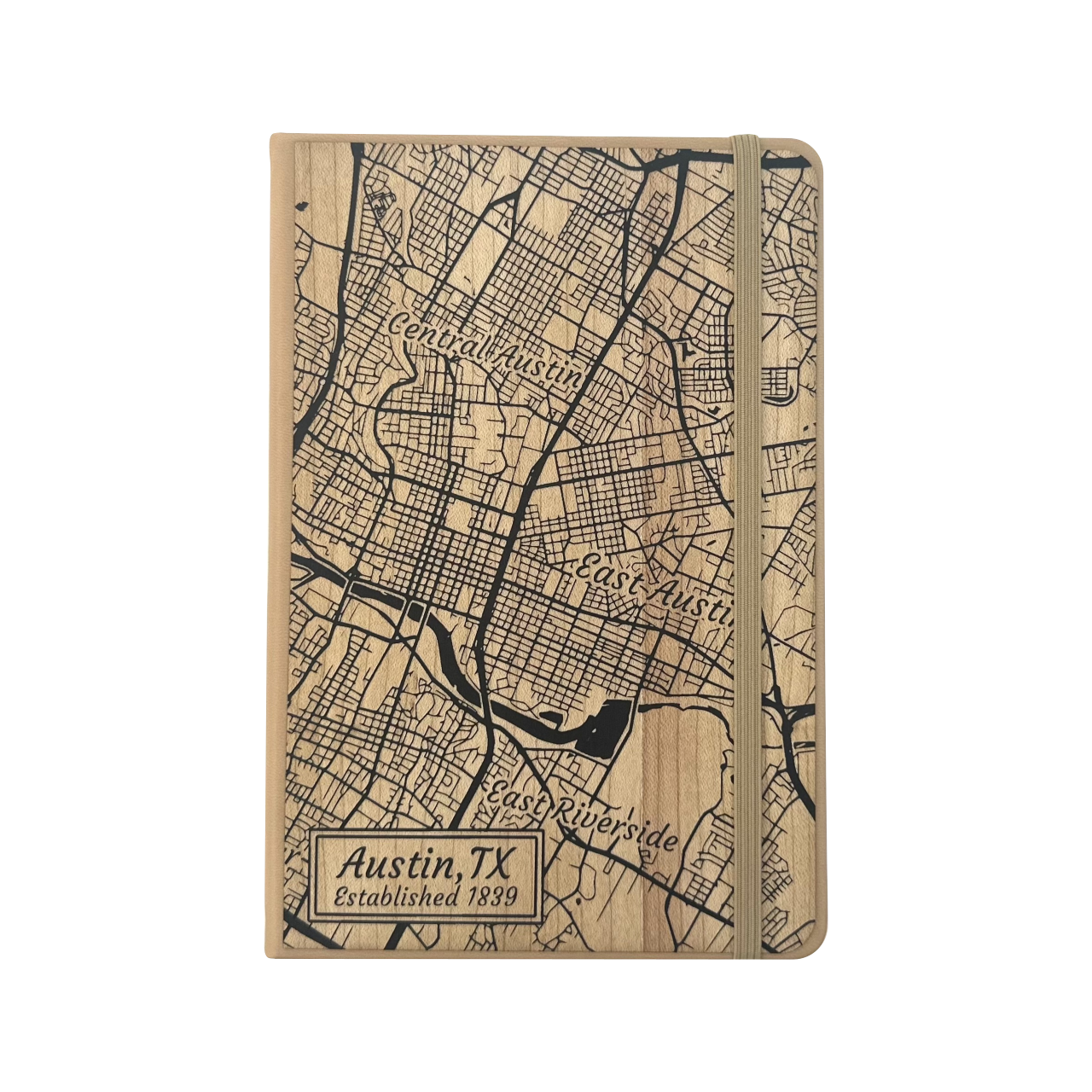 Custom Map Wooden Journal