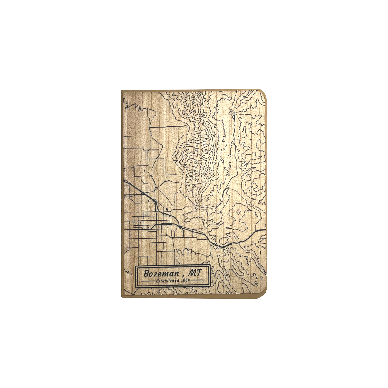 Custom Map Wooden Journal