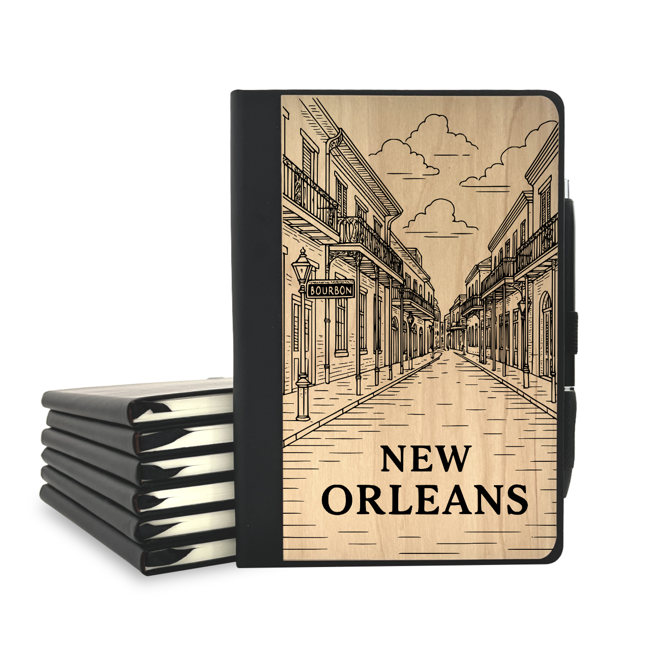 Bourbon Street - Wood Cover Journal