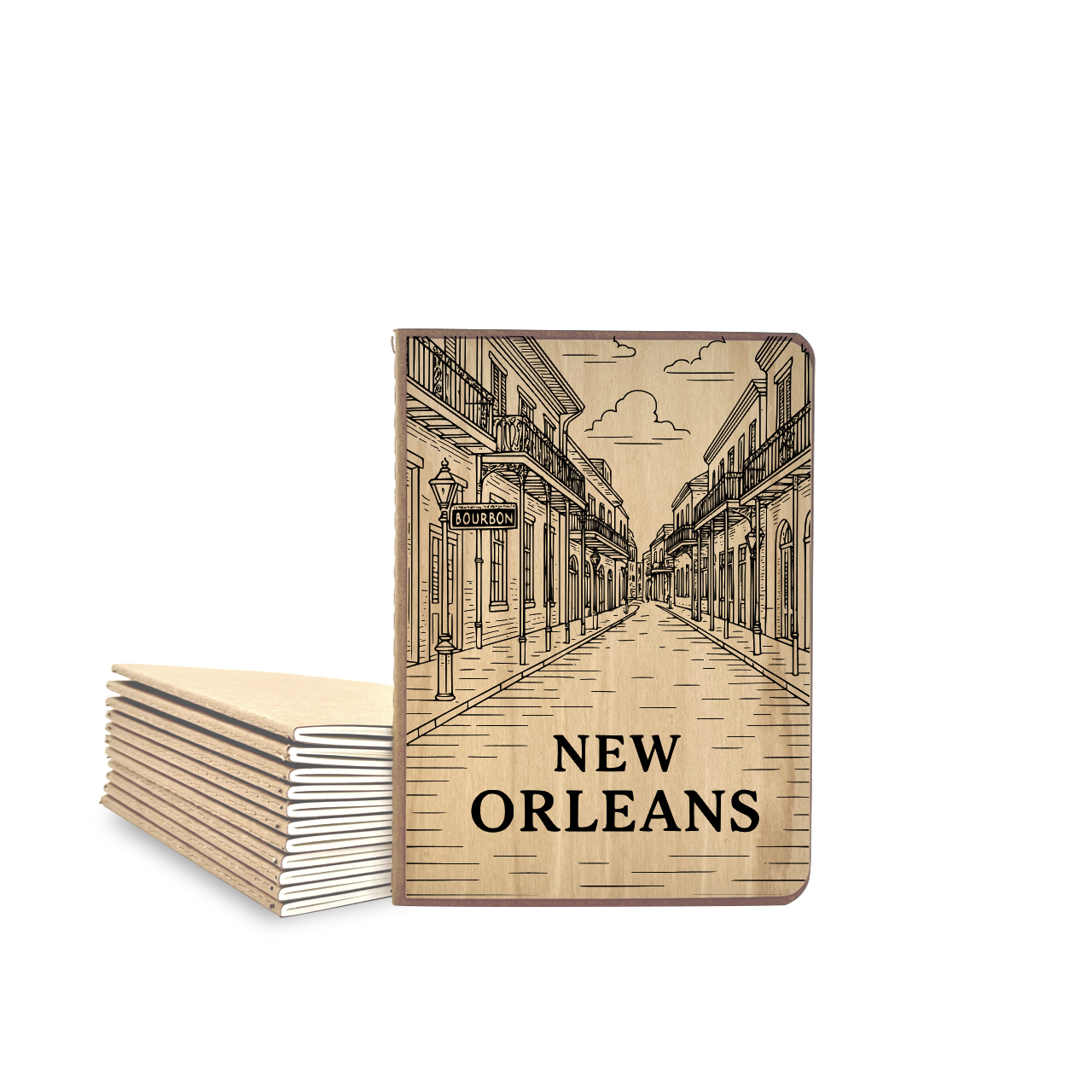 Bourbon Street - Wood Cover Journal