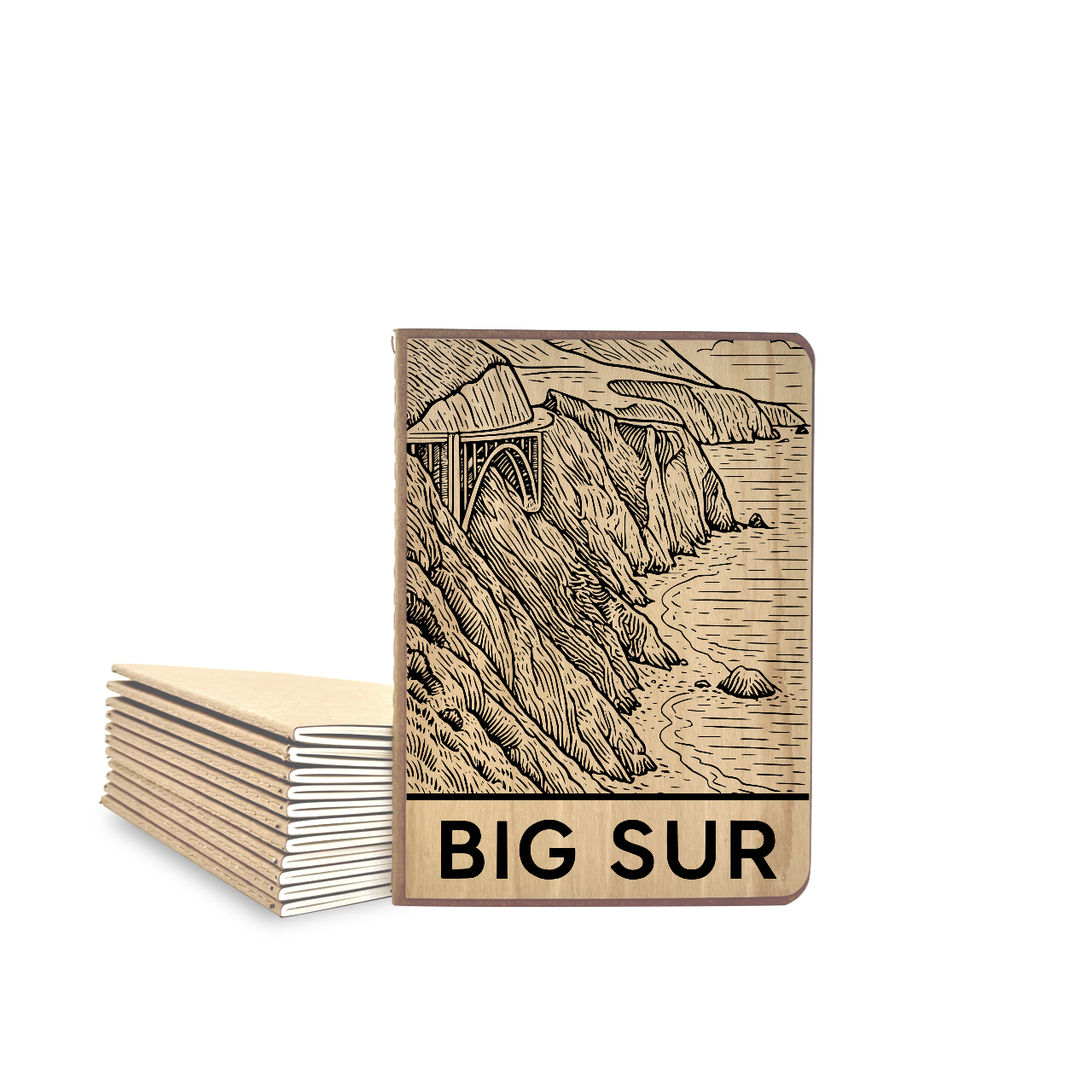Big Sur - Wood Cover Journal