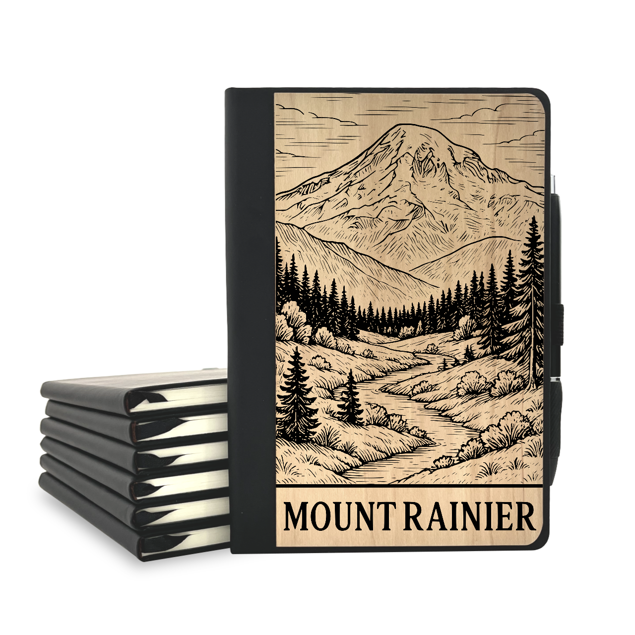 Mount Rainier - Wood Cover Journal