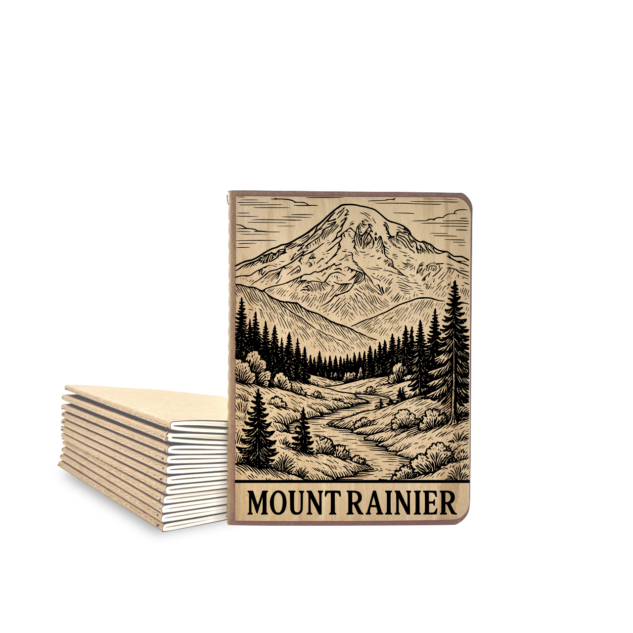 Mount Rainier - Wood Cover Journal