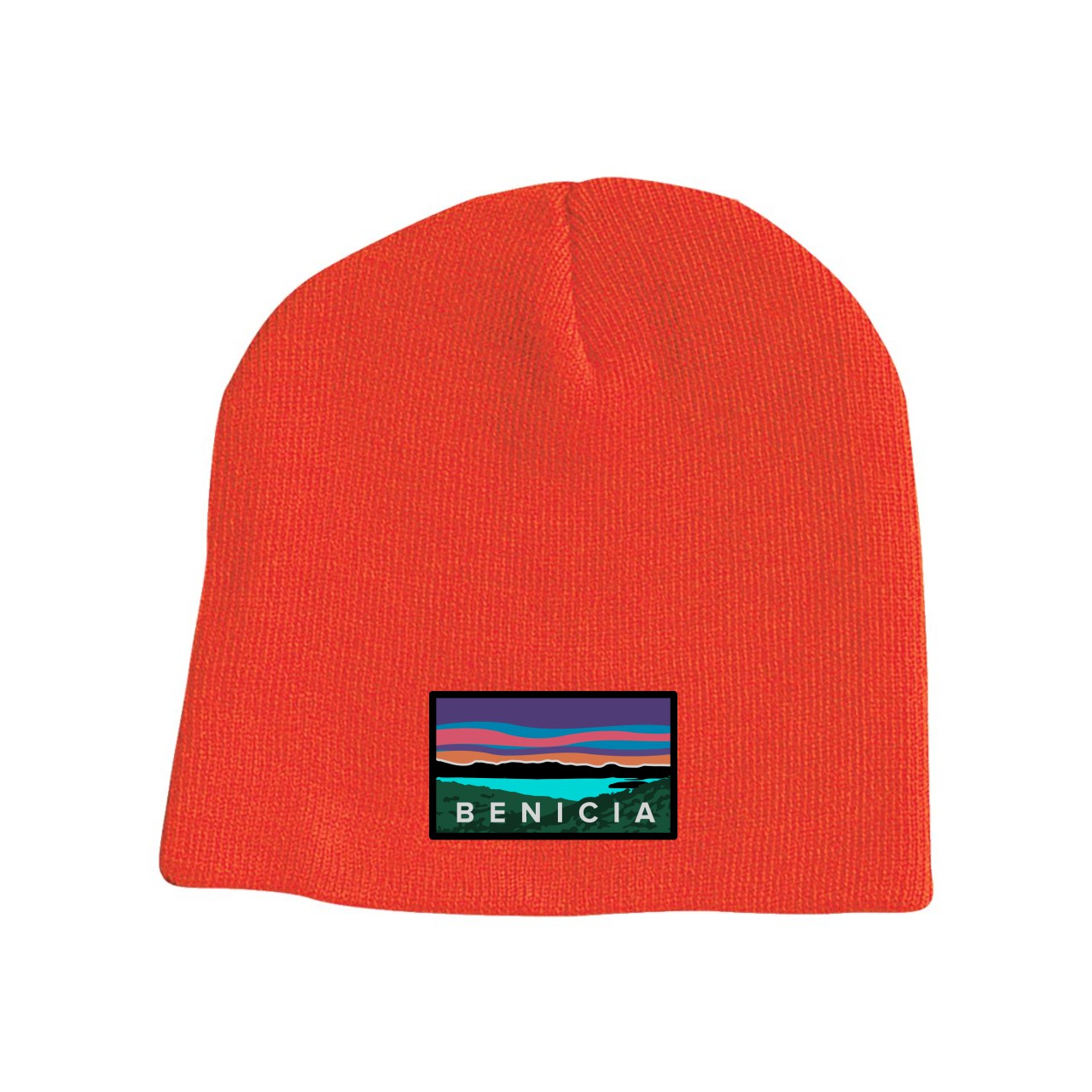 8" Beanie Cap with Custom Woven Patch