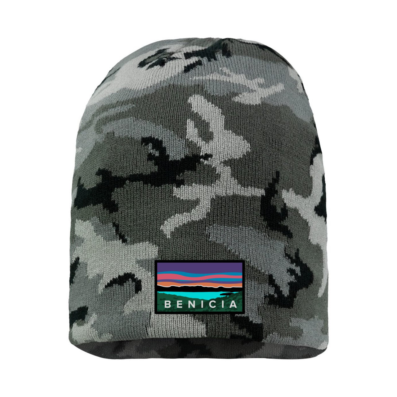 8" Beanie Cap with Custom Woven Patch
