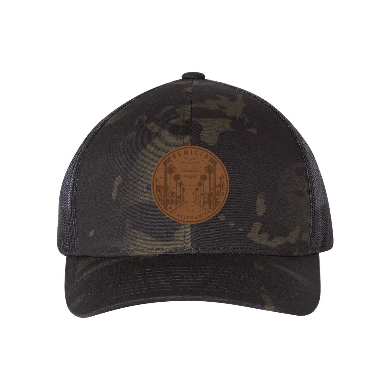 Multicam YP Trucker Cap with Custom Leather Patch