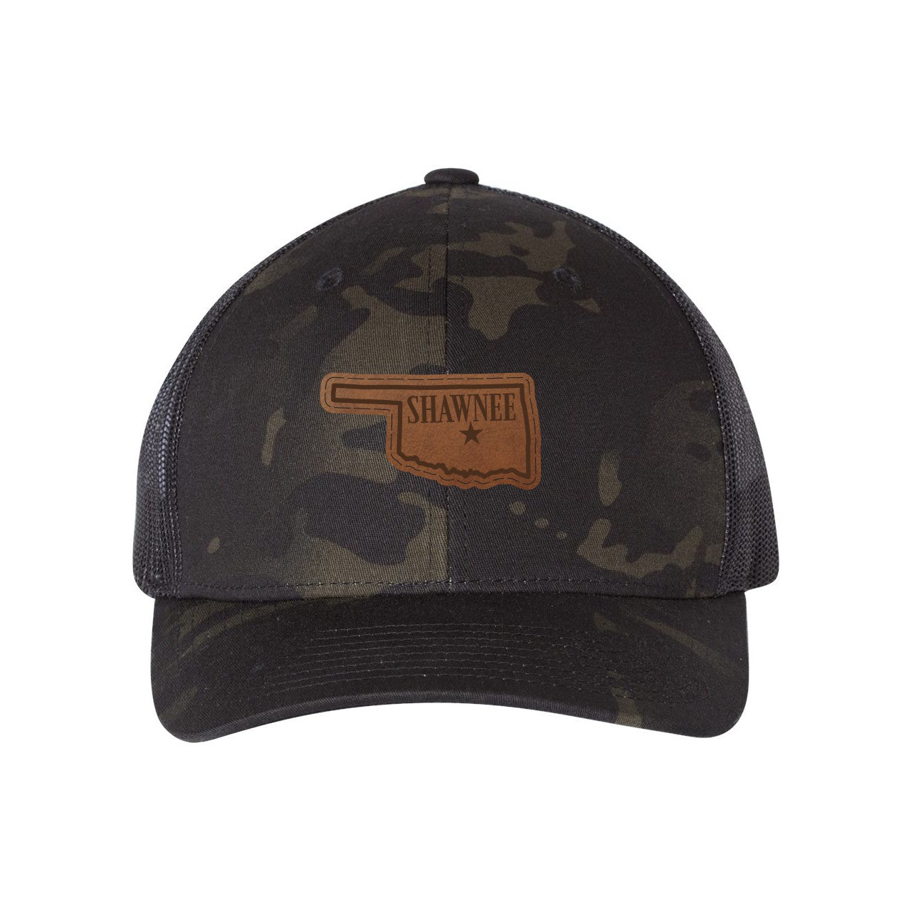Multicam YP Trucker Cap with Custom Leather Patch