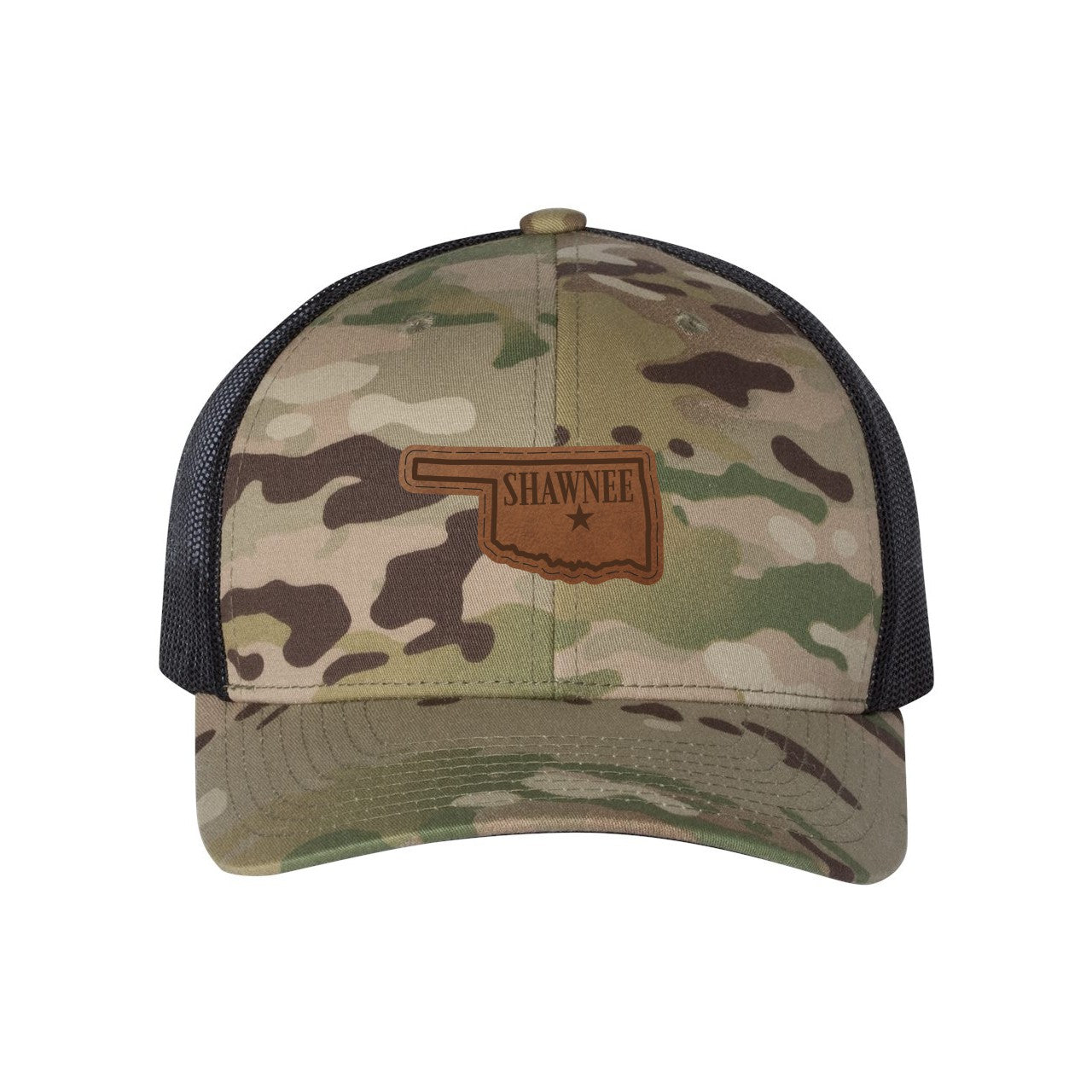 Multicam YP Trucker Cap with Custom Leather Patch