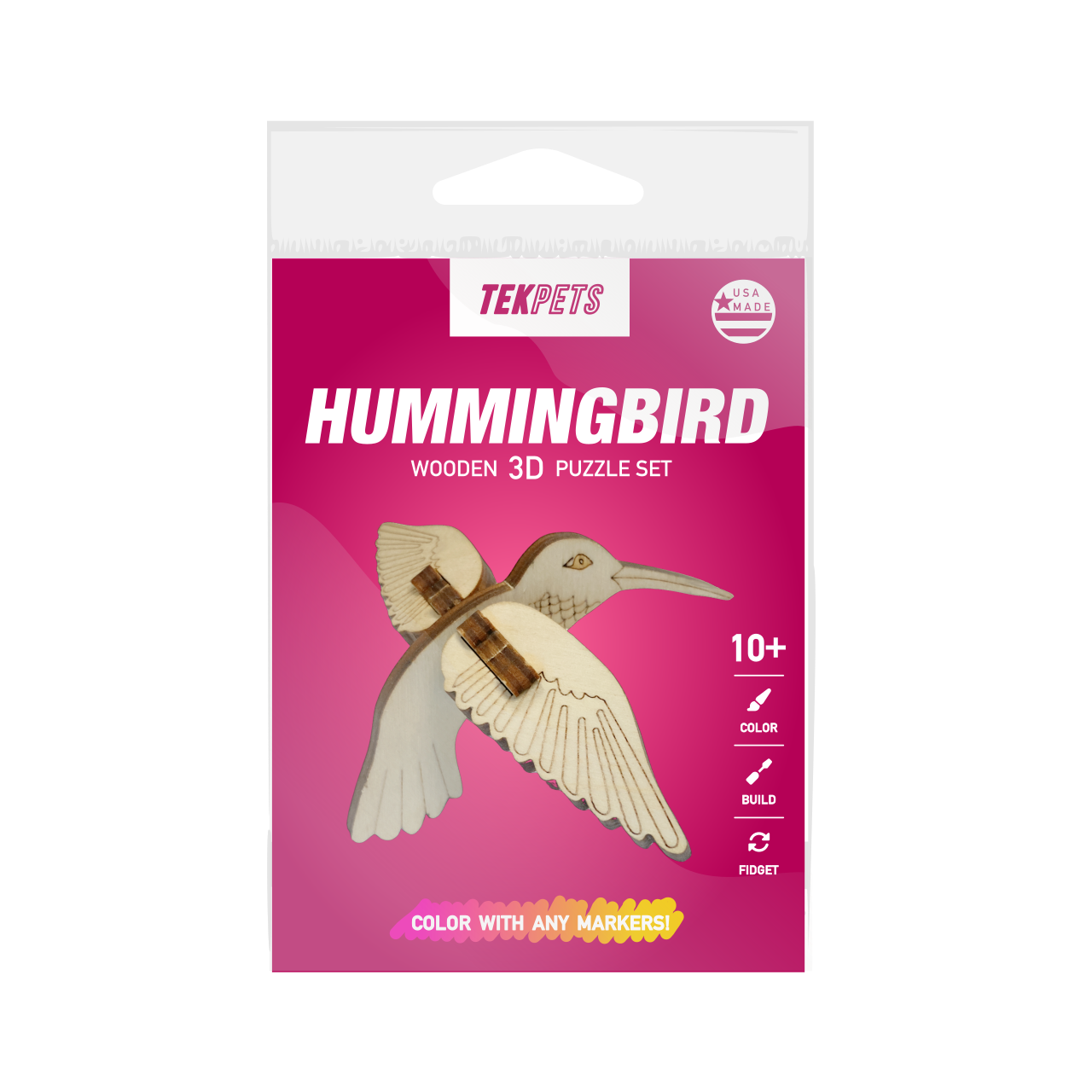 Packaging front for the TekPet Hummingbird