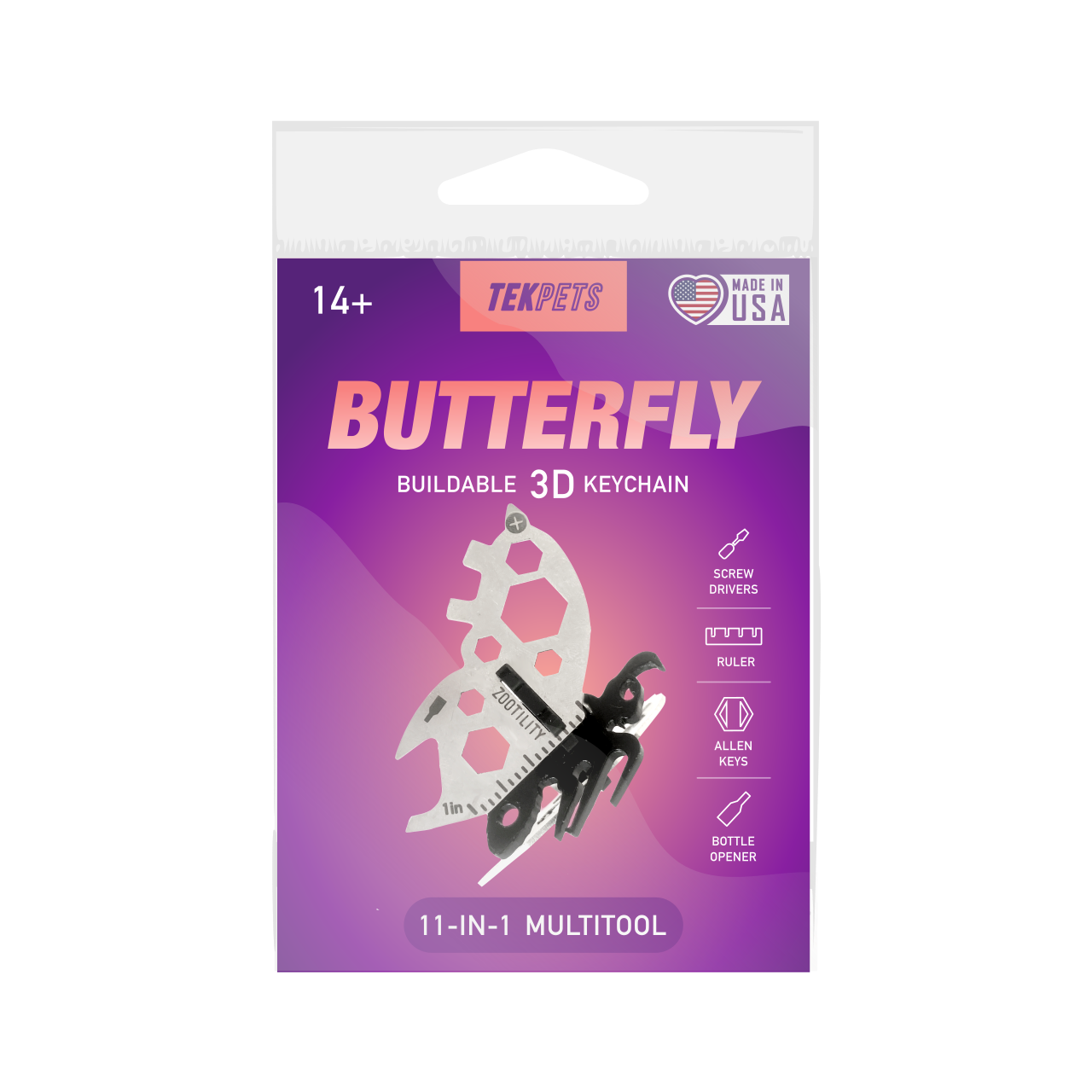 Packaging front for the Buildable Butterfly Multi-Tool