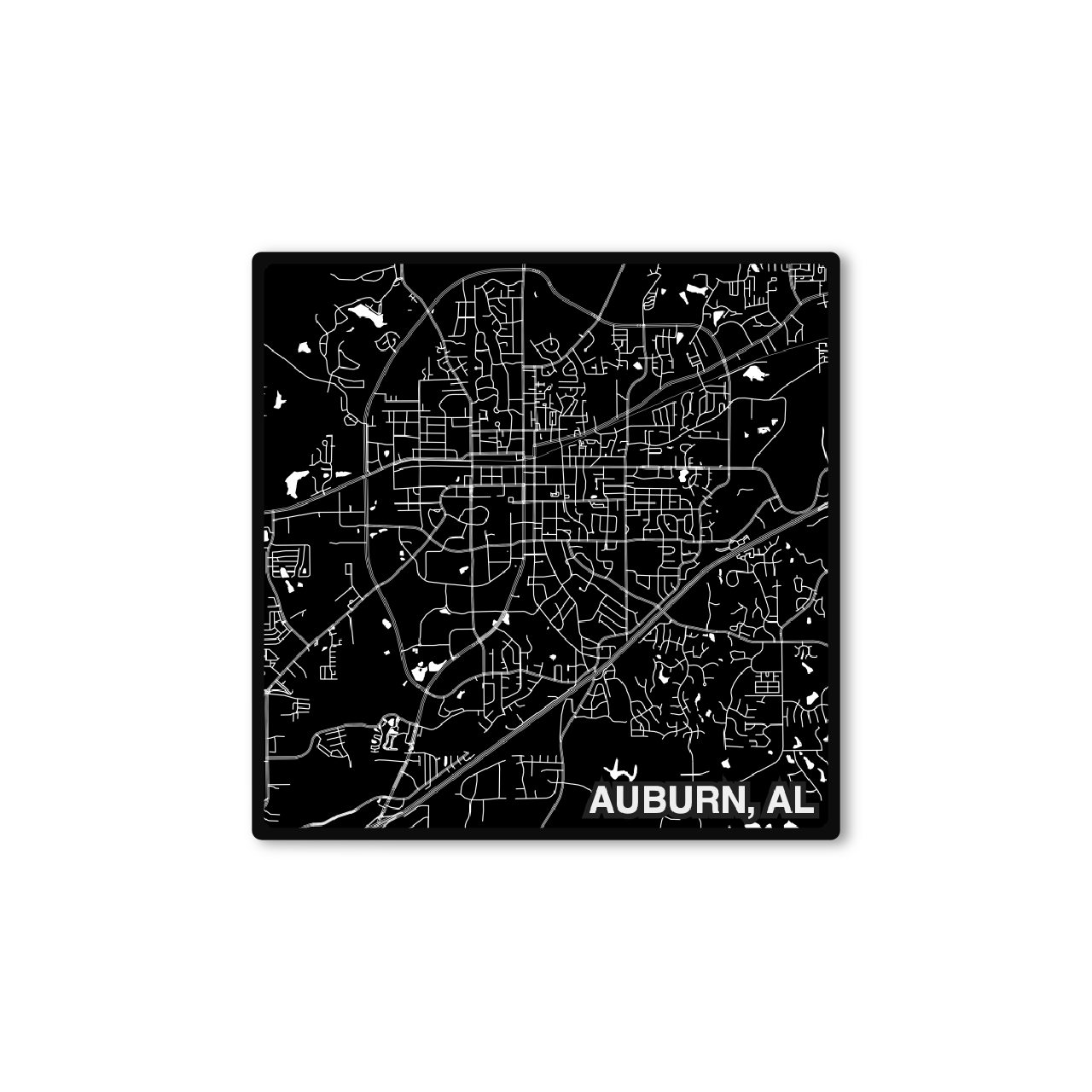 Custom Map Aluminum Coaster
