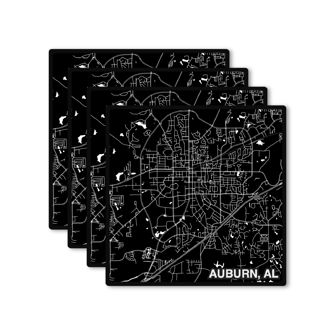 Custom Map Aluminum Coaster