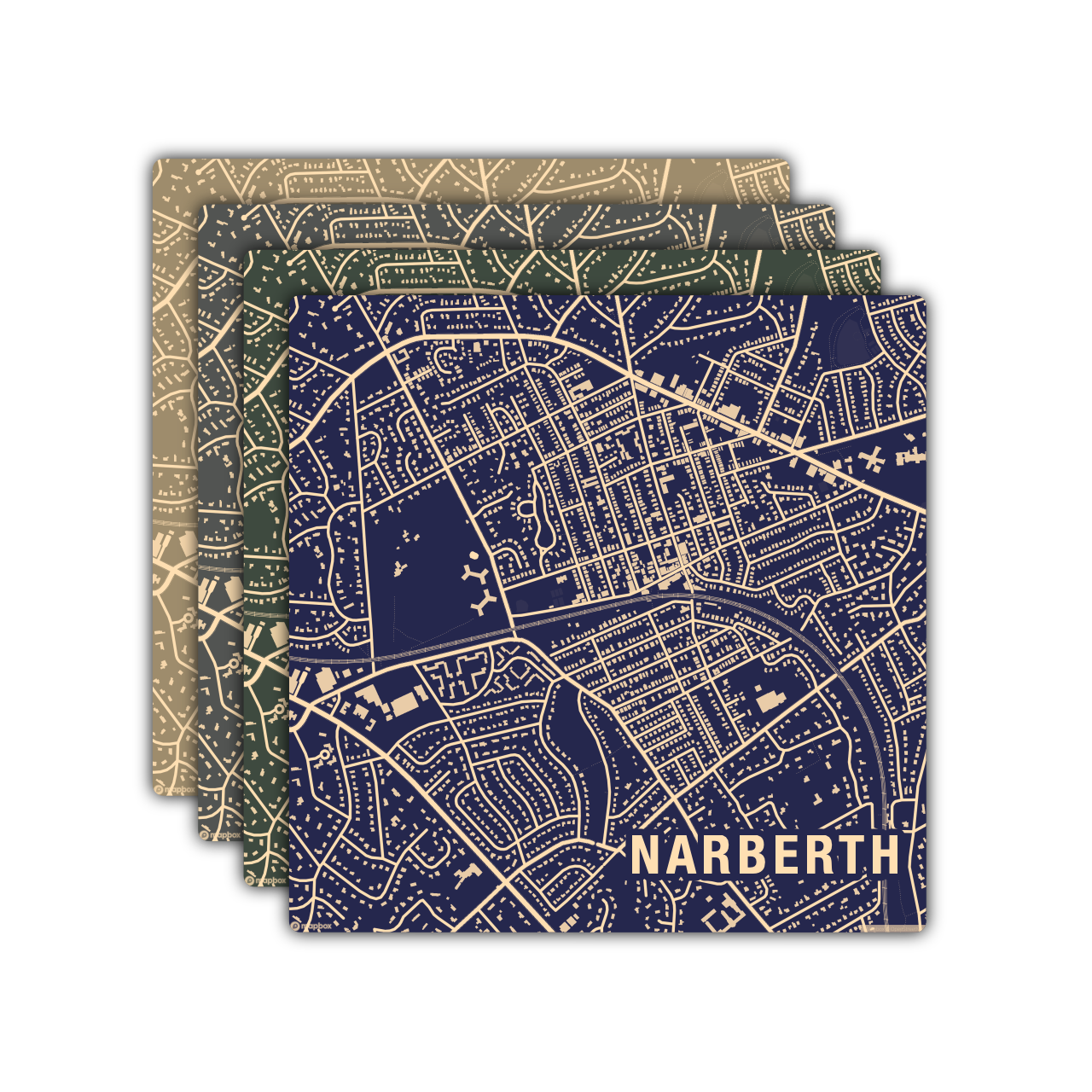 Custom Map Painted Wood Coaster