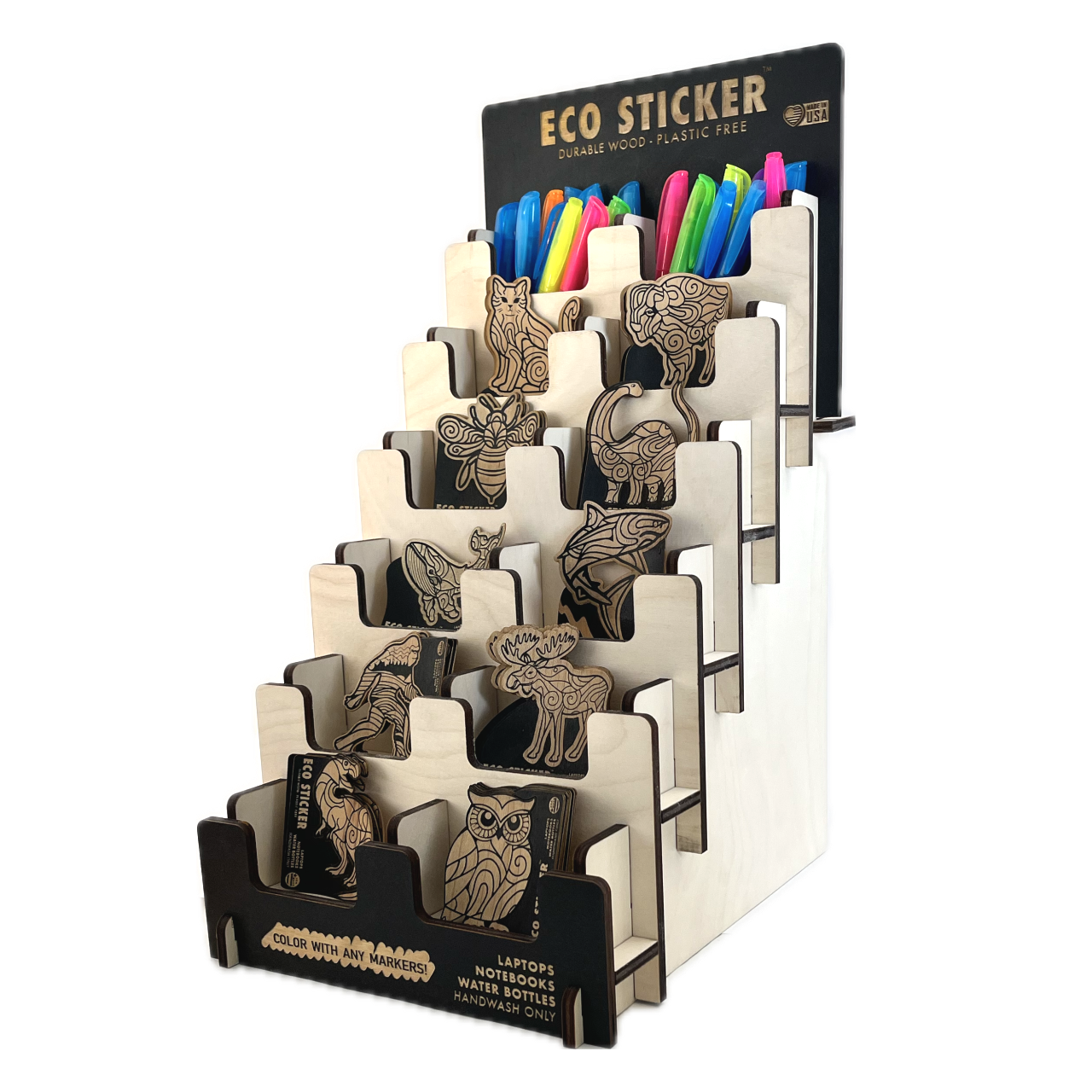 Eco Sticker Tiered Display