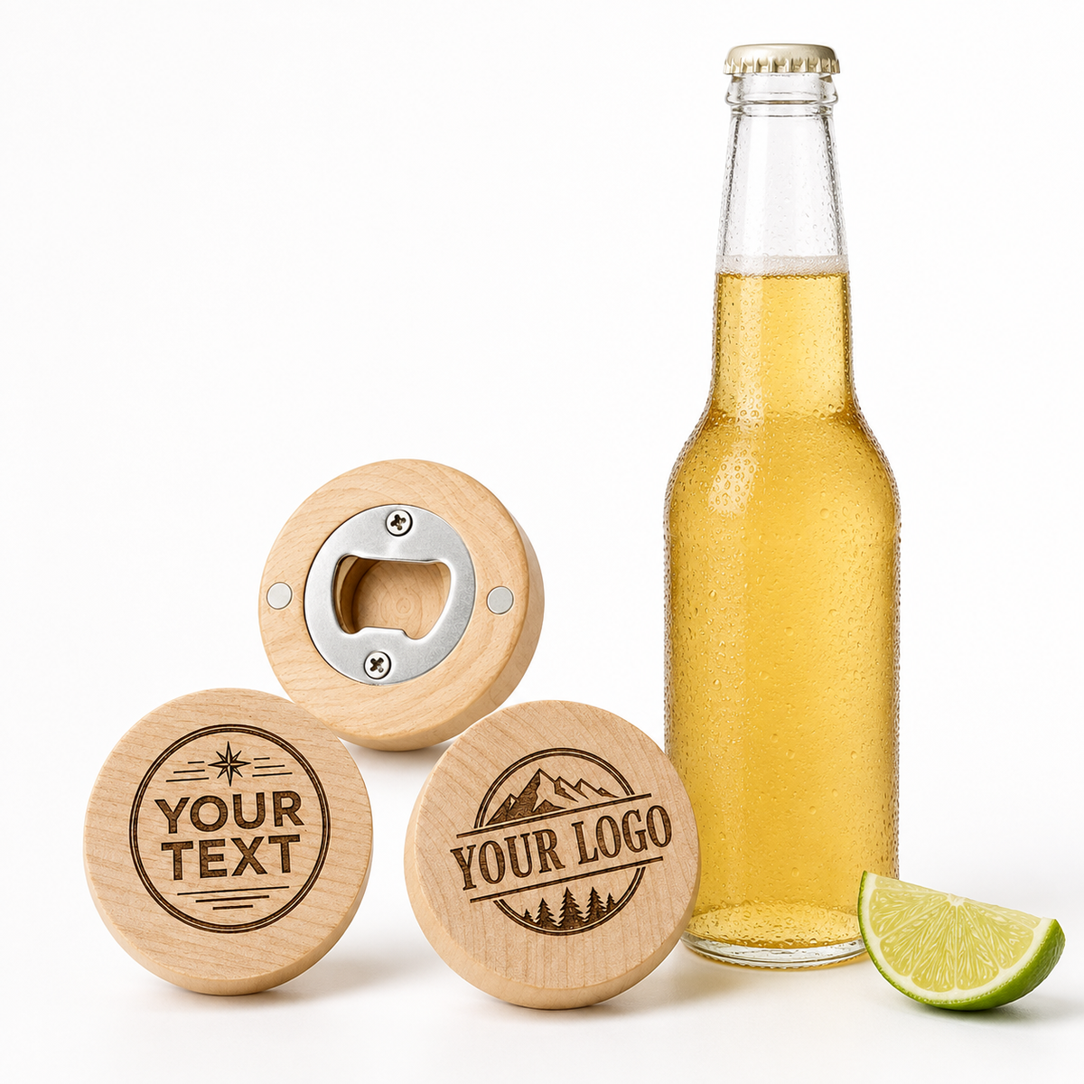 Custom Wood Bottle Opener Magnet