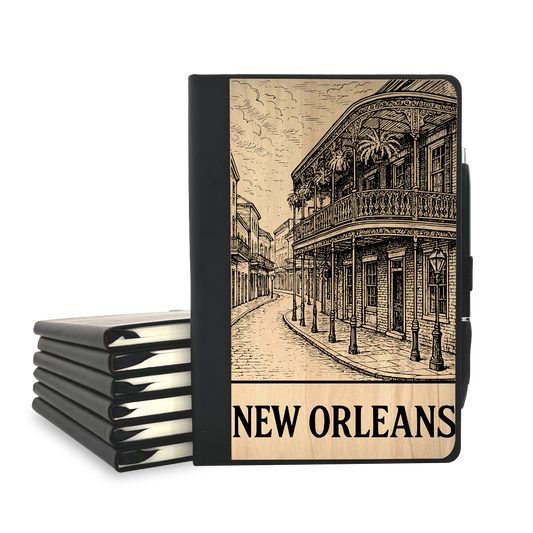 French Quarter New Orleans - Wood Cover Journal