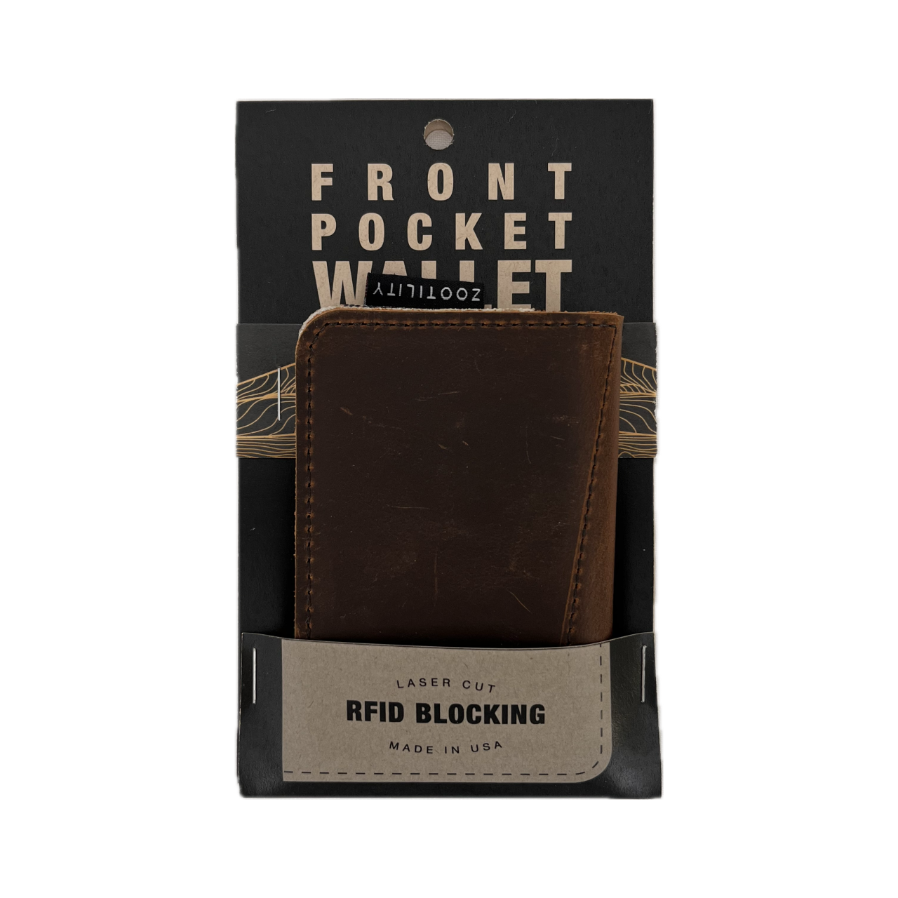 Packaging for Front Pocket Wallet - RFID Blocking - Made In USA - Real Leather