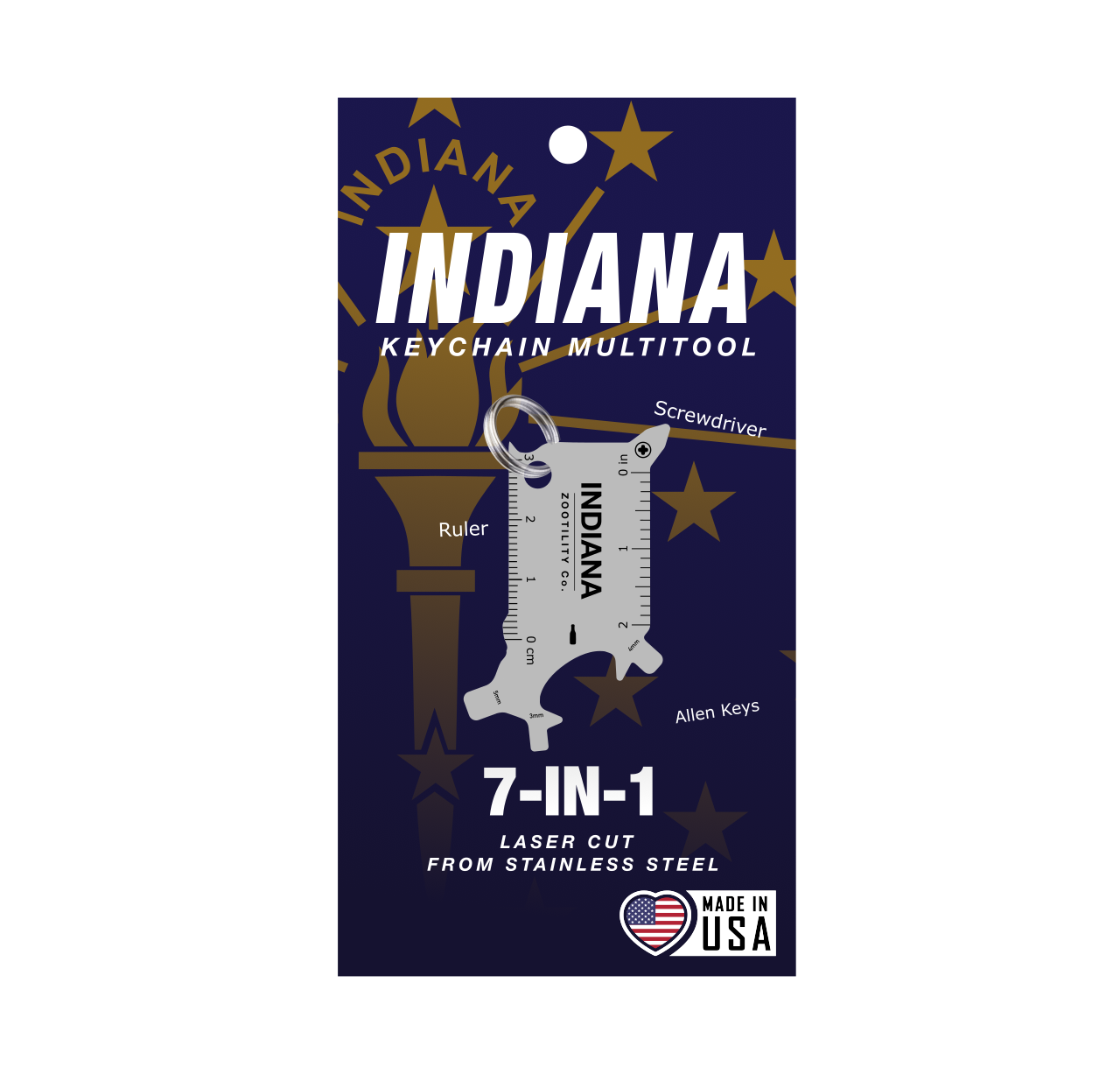 Indiana 7-in-1 Keychain Multi-Tool