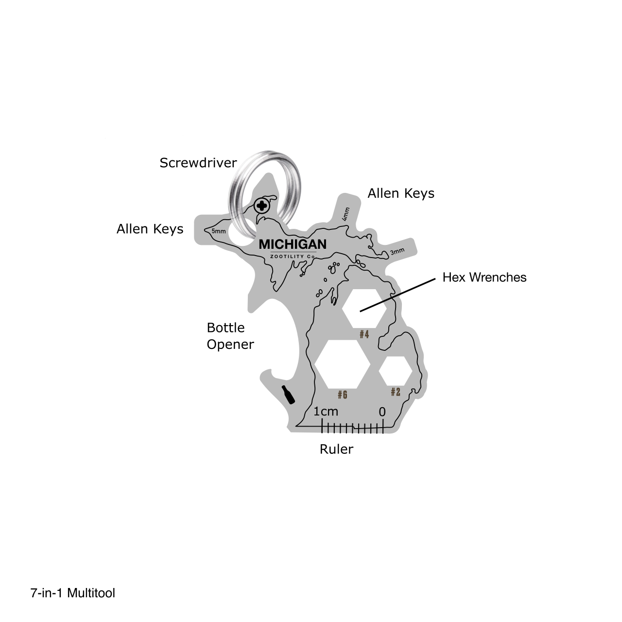 Michigan 9-in-1 Keychain Multi-Tool