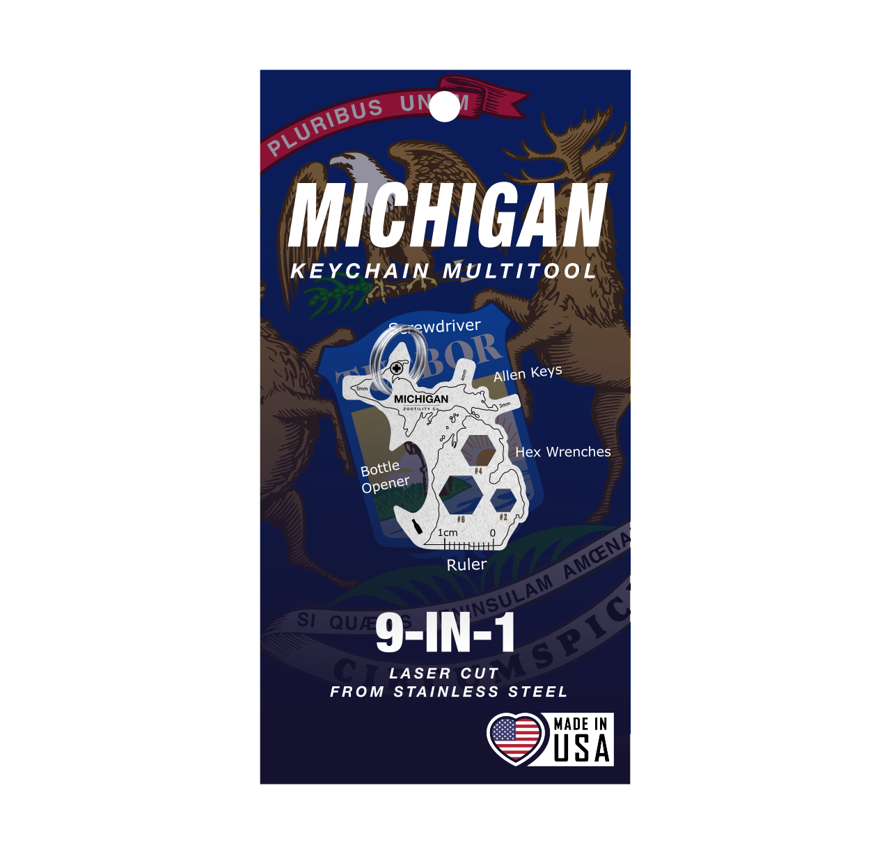 Michigan 9-in-1 Keychain Multi-Tool
