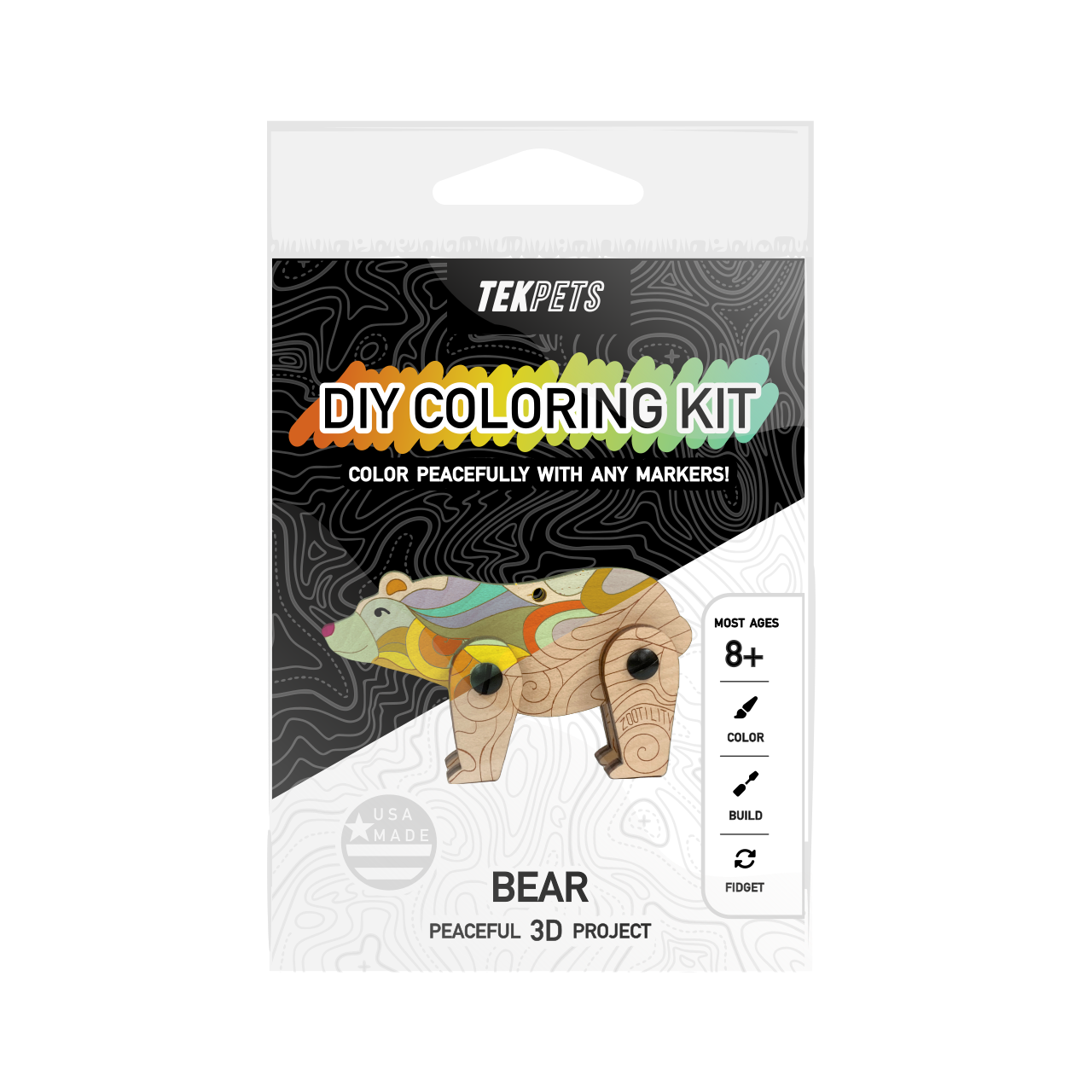 Packaging front for the Coloring Kit TekPets