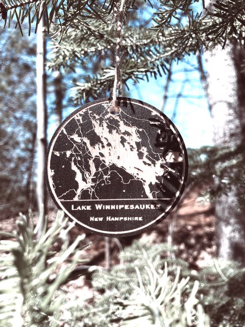 Custom Map Painted Ornaments Lifestyle Image